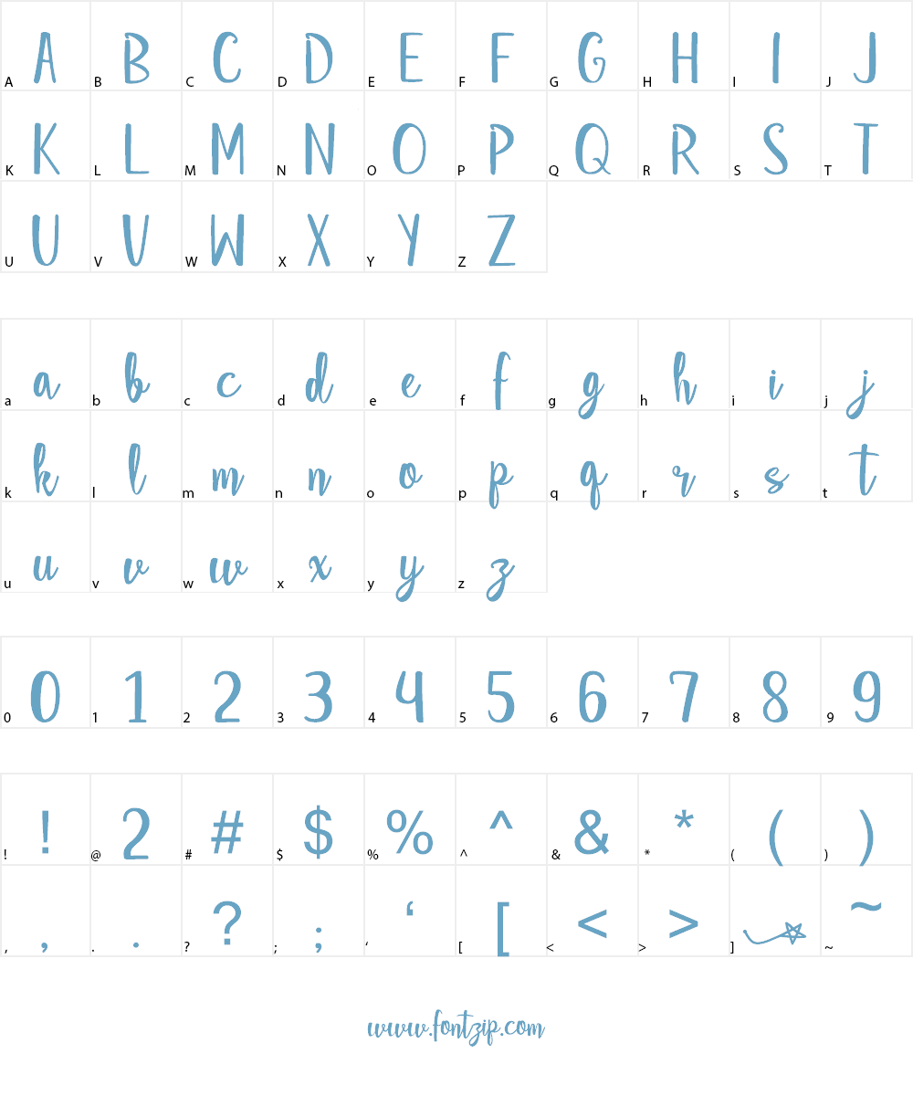 Star Strella Font Character